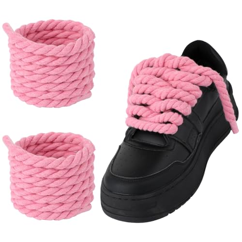 Molain Thick Rope Shoe Laces for A F-1, 1 Pair Round Cotton Chunky Twisted Shoelaces Replacement for...