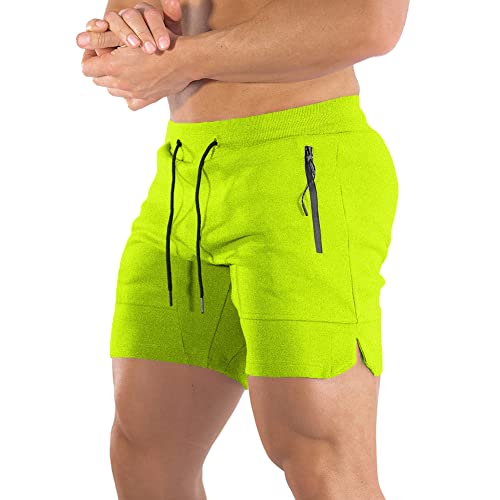Image of PIDOGYM Men's 5 inch Gym Workout Shorts,Fitted Jogging Short Pants for Bodybuilding Running Training with Zipper Pockets