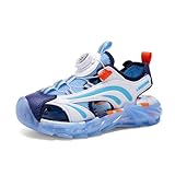 Sandalias cerradas para niños, trekking, senderismo, verano, exteriores, transpirables, 28-41 EU, L2318 Azul Claro, 39 EU