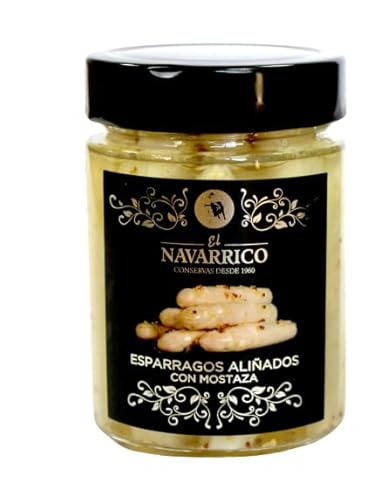 El Navarrico - Spargel mit Senfdressing | Traditionelle Landwirtschaft | Natürlich und frisch | Navarra | 310g-Glas