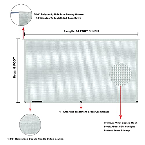 Image of RV Awning Mesh Sun Shade Screen for Motorhome Camper Trailer Sunshade