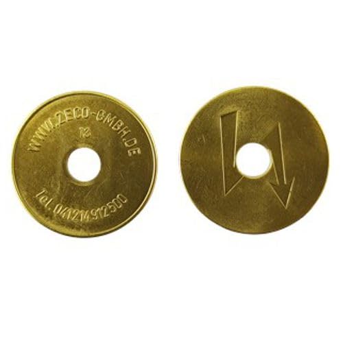 Zeco Wertmarke Münzautomat, 26mm, kompatibel mit NZR Blitz Waschmarke 2020, Messing Waschmünze für Münzautomat, 50 Stück Blitz