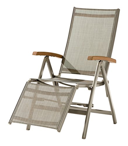 Fauteuil de jardin confortable SIEGER avec repose-pieds intégré - 2