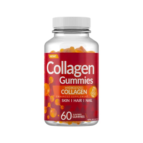 Enhanced Hydrolyzed Collagen Gummies – For Hair, Skin, and Nails. 60 Delicious Flavoured Gummies