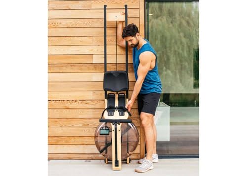 Image of WaterRower Lite Oak Rowing Machine with S4 Monitor | USA Made Water Rower | Original Handcrafted Erg Row Machine for Home Use & Gym