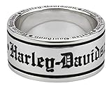Harley-Davidson Men's Old English Script Band Ring, Sterling Silver HDR0481 (12)