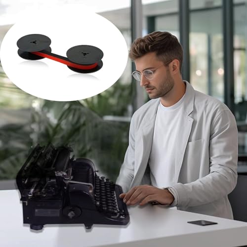 Farbband Für Schreibmaschine,Schwarz-Rot,Passend für die Meisten Schreibmaschinen,Doppelspulen-Vintage Schreibmaschinen Farbband,Kompatibel mit den Meisten Schreibmaschinen für Büro und Zuhause