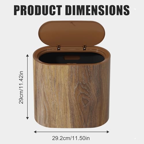 Bote de basura con tapa plástico impermeable de diseño mármol elegante para baño estrecho 4