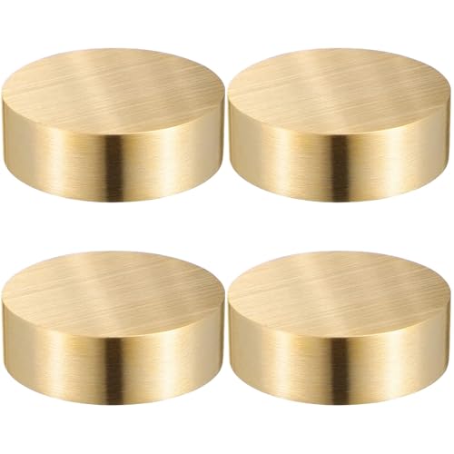 TEHAUX 4pcs Brass Paper Weight, 1.6 inch Small Round Block Paperweight for Chinese Calligraphy - Heavy Duty Paper Holder for Office Desk Men Chinese Painting Sumi Practice