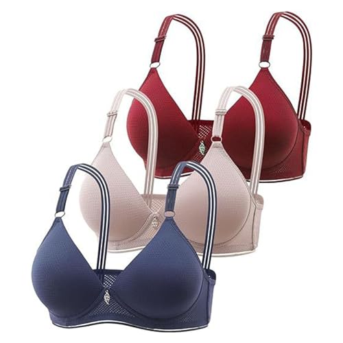 Lote Sujetador Nina Ofertas Sujetadores De 3 Piezas para Mujer, Ropa Interior Sexy Up Inalámbrica De Color Sólido, Soporte Cómodo Transpirable Ajustable, Sujetador Anticaí Body Mujer Vestir Ofertas
