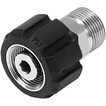 M MINGLE Pressure Washer Adapter, Metric M22 15mm Female Thread to M22 14mm Male Fitting, Stainless Steel, 4500 PSI