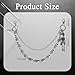 Black Wallet Chain for Men and Women, Stainless Steel Pants Chain for Jeans, Pocket Chain with Lobster Clasps, Punk Gothic Jean Chain for Bikers and Fashion Accessories ﻿