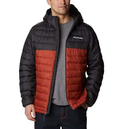 Image of Columbia Men Omni-Heat Reflective Powder Lite Hooded Hiking and Trekking Down Jacket