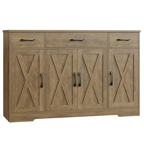 image for HOSTACK Buffet Sideboard Cabinet with Drawers, 55