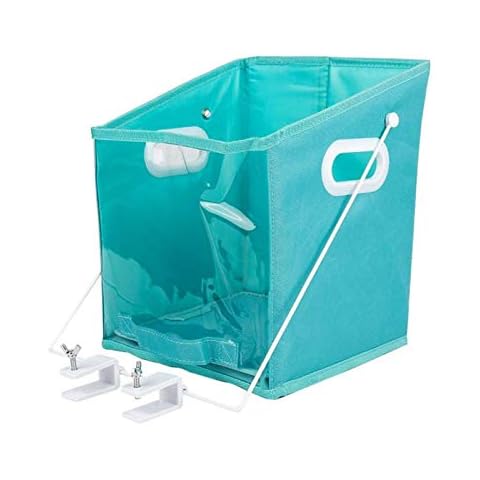 eamqrkt Wardrobe Clothes Organiser Pull Down Shelf Basket Rotatable Retrieve Foldable with Clear Window Carry for Bedroom Cover