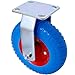 ZenithX 2PCS 8IN CASTER FLAT FREE WHEEL rigrid-Caster Wheel, Steel Hub with Ball Bearings, 5/8-Inch Bore Centered Axle -Blue, YYUE-240629-45