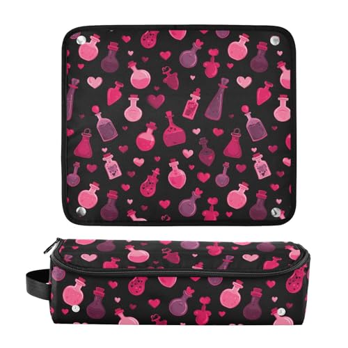 Bolsa de viaje para herramientas de cabello negra para plancha, rizadora, secador y organizador portátil resistente al calor miniatura 3