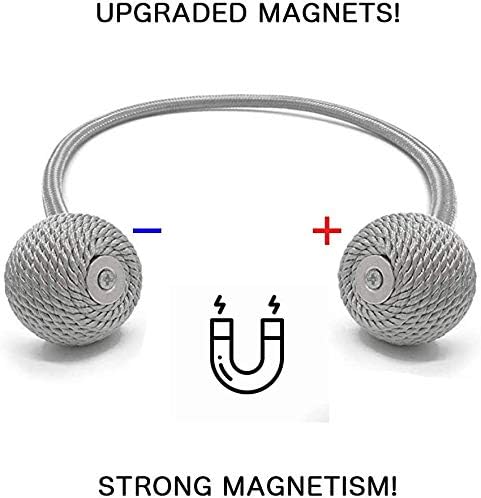 Miniatura 2 de Alzapaños IHClink, con cierre magnético fuerte, cortina decorativa para hogar u oficina, alzapaños con entretejido, 1 par de estilo europeo.