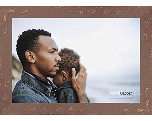 Poster Palooza 6X9 Shabby Chic/Farmhouse Brown Wood Picture Frame - Uv Acrylic, Foam Board Backing, & Hanging Hardware 6" X 9" #TOP3