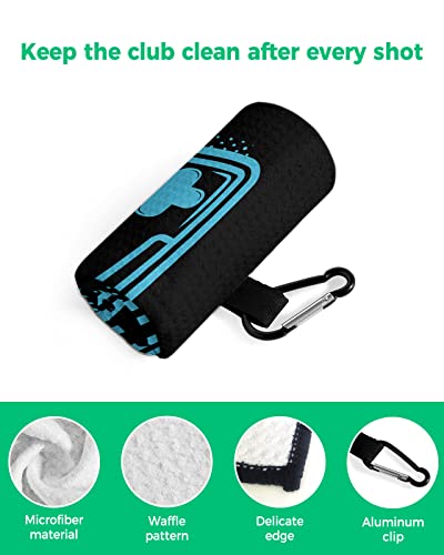 Video Game Golf Towel,Funny Golf Towel For Golf Bags Disc With Clip,Blue Gamer Kids Boys Gamepad Console Game Controller Personalized Microfiber Waffle Golf Club Towel Accessories Gift For Men/Women #TOP3