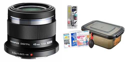 OM SYSTEM/�I�����p�X OLYMPUS �P�œ_�����Y M.ZUIKO DIGITAL 45mm F1.8 �u���b�N +�n�N�o �����e�i���X�p�i �����Y���S�҃L�b�g