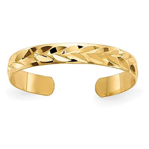 Anillo del dedo del pie de 14 quilates con corte de diamante - JewelryWeb Cover