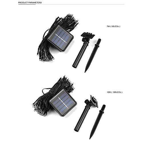 Preisvergleich Produktbild elegantstunning 50 / 100w LED Solar Power Lichterkette Weihnachten Lichterkette Wasserdicht Außen Garten Weihnachtsbaum Decor Lampe - 7m 50led