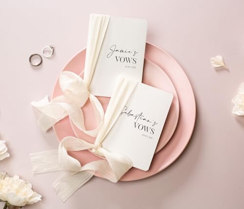 Modern Album Designs Set of Custom Slim White Vow Books