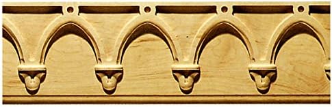 5 3/8"W x 1 1/4"P, 4" Repeat, Molding Norman Arch, 8' Length, White Oak