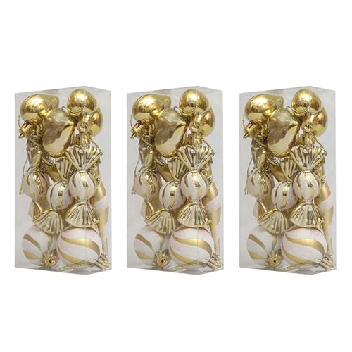 Bolas para árbol de Navidad, prácticas para colgar, plastómero de plástico, decoración de Navidad para el hogar