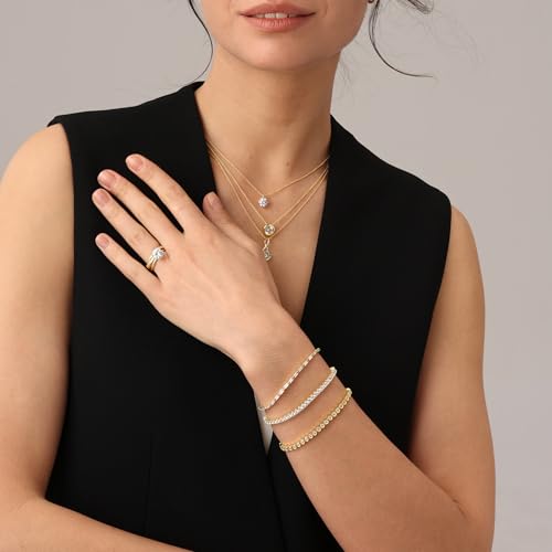 18K Gold Plated Moissanite Tennis Bracelet For Women | 2MM Width Classic Baguette Cut Moissanite Bracelet | Moissanite Stacking Dainty Bracelets for Brides3