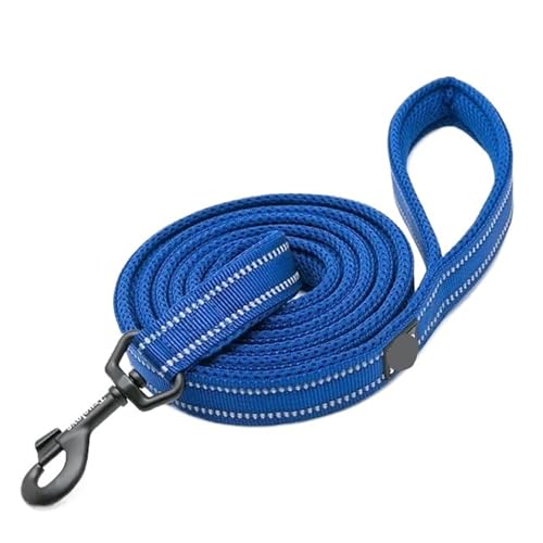 Soft Pet Leash - Reflective Nylon Mesh Padded Walking Training(Royal blue,M 2cmX200cm)