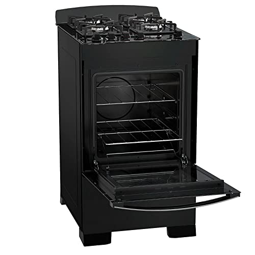 Fogão 4 Bocas Preto com Mesa de Vidro Dako Diplomata Bivolt