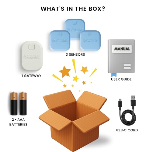 Image of SmartHQ WiFi Water Leak Detector, Personal Security Water Leak Alarm with App Alerts, Wireless Leak Detection for Bathroom, Laundry Room, Basement, Garage, 3-Pack (Battery Included)