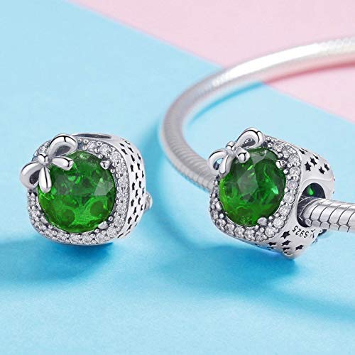 MUERDOU Birthstone Charm Fit for Charms Bracelet Bowknot Birthday Crystal Charms for Bracelet and Necklace