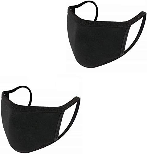 Cotton 2 Pack Black Face Mask