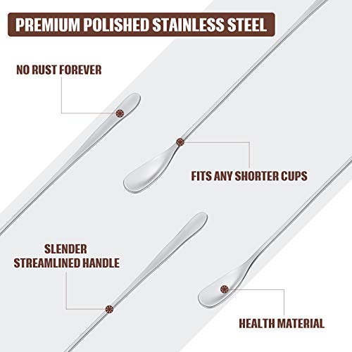 8 Pieces Stainless Steel Coffee Stirrers Mixing Spoon Drink Cocktail Stir Sticks Stirring Tea Spoon, 7.87 Inch #TOP2