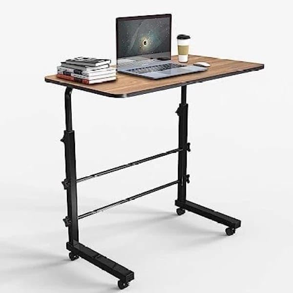 VISBY INDIA Multi-Purpose Laptop, Study Table| Bed Table| Adjustable Height, Portable for Office, Work Form Home | DIY Table, Easy to Assemble, Engineered (Wooddss Heighhtss)