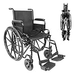 PEPE Mobility Sedia a Rotelle Autospinta Pieghevole e Leggera (Seduta 46 cm), Telaio in Acciaio Nero, Carrozzina per Disabili e Anziani Compatta e Robusta