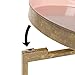 Kate and Laurel Celia Round Metal Foldable Tray Accent Table, Pink with Gold Base