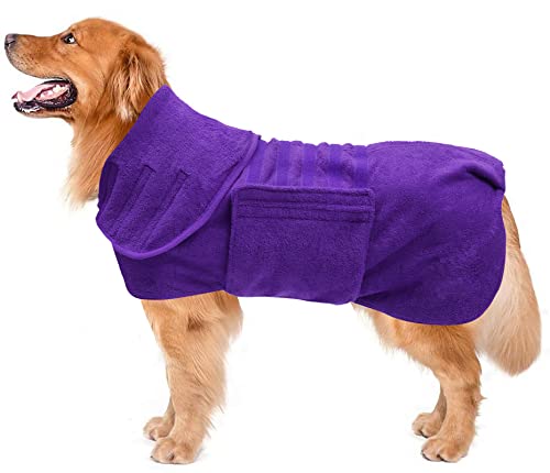 Dog Drying Coat Dressing Gown Towel Robe pet Microfibre Super ...
