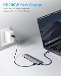 USB C Hub with Ethernet - Newmight 7 in 1 Type C to HDMI Adapter with 1G Ethernet, 4K HDMI, 2 USB 3.0,100W Power Delivery and SD/TF Card Reader, for iPhone 15 Macbook iPad Pro Dell Surface HP and More