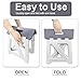 Shower Stool for Shaving Legs, 1 Pack Foot Rest Folding Stool Step to Shave Legs Shaving for Inside Shower Foldable Small Waterproof Plastic Corner Gray White