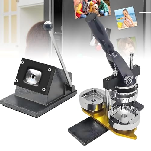 Máquina para Hacer imanes y Botones para refrigerador, máquina para Hacer calcomanías para refrigerador, con Cortador de Papel: CREA imanes e Insignias Personalizados fácilmente