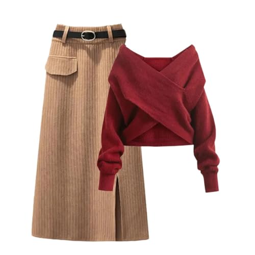 Ensemble col en V pour femme et jupe taille haute idéal pour l'été