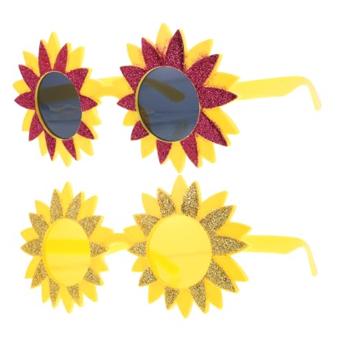 Ipetboom Summer Fun Hawaiian Sunflower Sunglasses Novelty Party Glasses for Adults Beach Festival Accessory