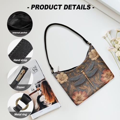 Image of Handbag for Women Leather Underam Shoulder Bag with Zipper Fashion Work Purse Waterproof Travel Wallet
