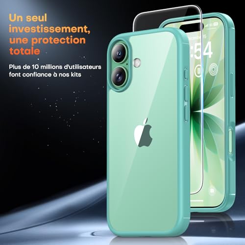 Coque iPhone 17 antichoc verte de qualité militaire premium - 3