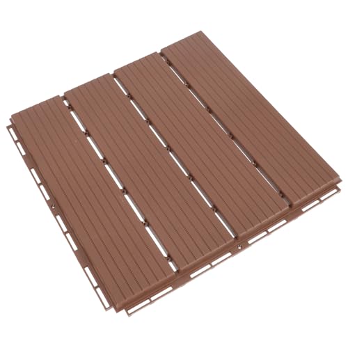 IWOWHERO Suelo Decorativo de Madera Plástica Resistente la Corrosión y Antideslizante para Balcones Terrazas y Pasillos Fácil Instalación y Durabilidad Garantizada