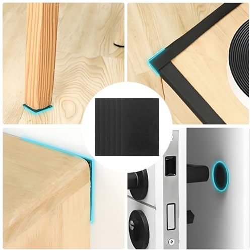 Hurifeng Selbstklebende Schaumstoffplatte EVA Moosgummi – 6 Stück, Schwarz, 25x20 cm, 3mm Dicke